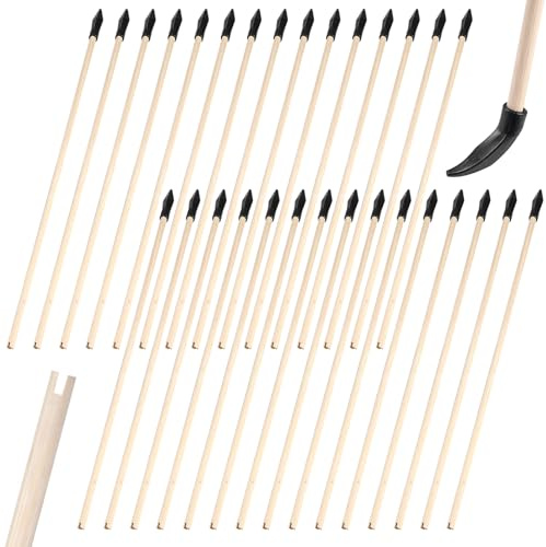 30 ersättningspilar, 43 cm bambu reservpilar med gummispets för skjutpilar, bambutilar, hög säkerhet träpilar för bågskytte för nybörjarpilar, båge-målträning, utomhus skytteövningar