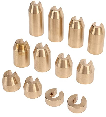Saluaqui Pesos de Equilibrio de la Rueda de Latón 8pcs - Kits Precisos de Recarga Resistente Al Desgaste para el Desgaste para Súper Moto, Deporte Dual, Motocicletas, Cruceros Métricos (12PCS)