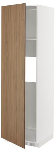 ProTuning METOD Cabine haute pour réfrigérateur ou congélateur avec porte, blanc/effet noyer marron Tistorp, 60 x 60 x 200 cm