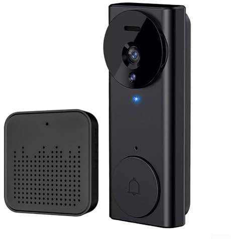 Besshepplo HD Video Doorbell Smart Video Doorbell with Camera and Wireless Chime and Two Way Communication for Safe Entry Monitoring 2.4GHz WiFi