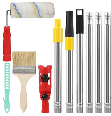 SIWOKJJO Extendable Paint Brush, Paint Roller Extension Poles | Multi Angle Paints Brushes, Extender Holder, 160° Adjustable Angle for High Ceilings, Corners, Edges