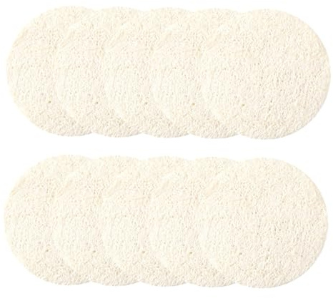 Outanaya Natürliche Luffa Gesichtspeeling Schwämme und Tägliche Hautpflege Geeignet für Empfindliche Haut für Sanfte Peeling Gesichtsreinigung und Effektive Ölentfernung 10 Stück Beige