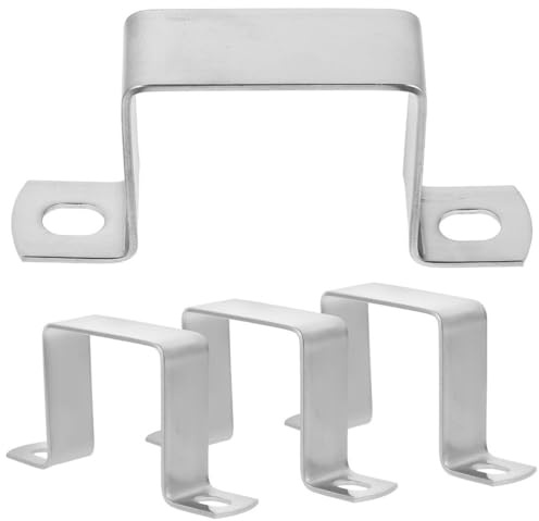 ANDRESLAD 4 pièces Lot de Colliers Serrage U Acier Inoxydable Supports Montage Robustes pour Tubes Carrés Clips de Fixation Durables Installation Rapide et Fiable