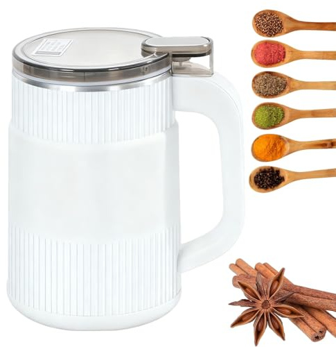 Molino de Especias Eléctrico, Licuadora de Especias de Acero Inoxidable de 500 ml con 8 Cuchillas, Molino para Hierbas, Café, Frutos Secos y Granos en la Cocina white