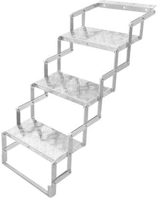 Wohnmobil-Stufen 3-stufig Einziehbare Wohnmobil-Treppe Faltbar Trittstufe 110kg Tragkraft Stufen aus Aluminiumlegierung für Wohnmobile, Wohnwagen, Wohnmobile