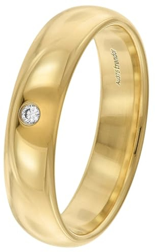 trendor Damenring Gold 375 mit Diamant klassischer Diamantring für Frauen Gold-Ring Brillantring 21213-55 Ringgröße 55/17,5