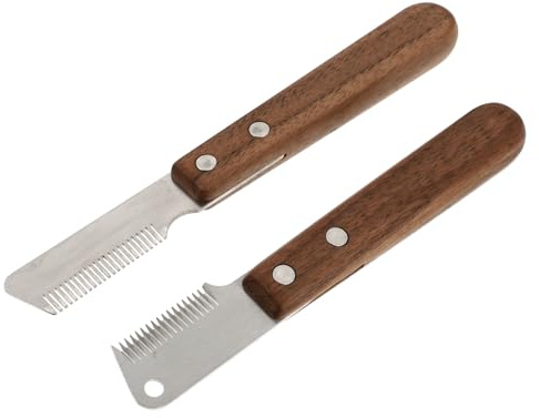 Alasum Juego de 2 Cuchillos de Deslanado para Perros de Acero Inoxidable