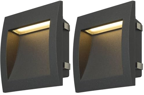 SLV DOWNUNDER OUT LED L, Outdoor Wandeinbauleuchte (Packung mit 2)