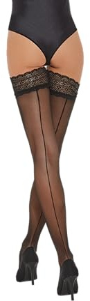 Fiore halterlose Nahtstrümpfe CELIA 30 den S, Schwarz (Herstellergröße 2)