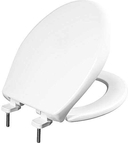 BEMIS 790TDGSL Commercial Heavy Duty Closed Front Toilet Seat with Cover, Industrial No Slam Seat with Secure Installation, Made in USA, Round, White