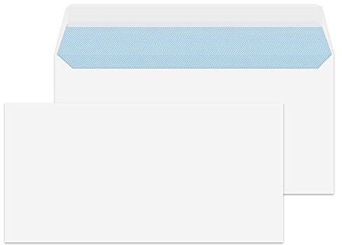 Purely Everyday 23882 - Buste formato DL, chiusura adesiva, 110 x 220 mm, 100 g/mq, confezione da 500, colore: Bianco