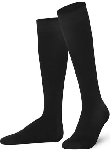 Mysocks Unisex knästrumpor långa strumpor, tillverkade av extra finkammad bomull | sömlös tå | mjukt latexband
