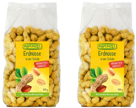 Rapunzel Erdnüsse in der Schale geröstet,2er Pack (2x 500 g) - Bio