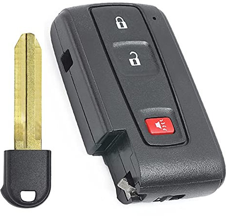Keyecu Replacement Shell Keyless Smart Remote Key Case Fob 2+1 Button for Toyota Prius 2004-2009 with Uncut Key Blade