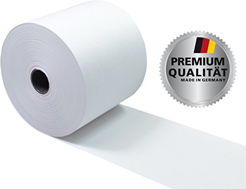 50 Stck. Thermorollen unbedruckt 60mm x 50m x 12mm [ØRolle 63mm] Drucker schonend 55g/m² ➤ Premium Weißegrad Made in Germany Thermopapier Kassenrollen Bonrollen von den führenden Geräteherstellern empfohlen / 4017279108098 / 10809000