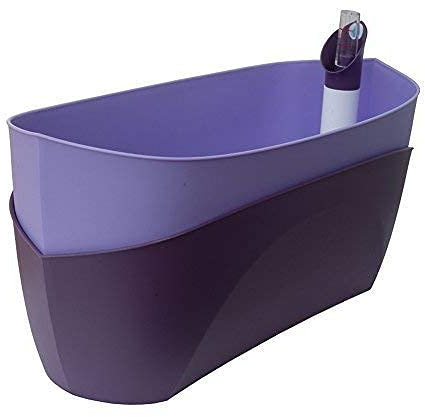 Plastia Bewässerungskasten Blumenkasten Doppio mit Selbstbewässerungssystem in vielen Farbkombinationenn (Hell + dunkel violett)