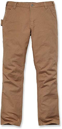 Carhartt 103339.211.S447 rak passform stretch anka herr hängselbyxor, brun, W40/L32 storlek