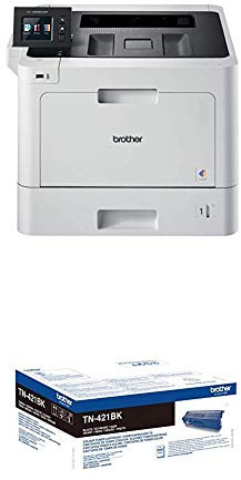 Brother HL-L8360CDW W-LAN Farblaserdrucker mit Duplex (2400 x 600 dpi, 2.380 Blatt Papierkapazität) weiß/schwarz + TN-421BK Original Tonerkassette, schwarz