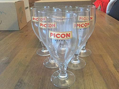 Picon biere 6 Verre A Pied avec Trait DOSEUR Neuf