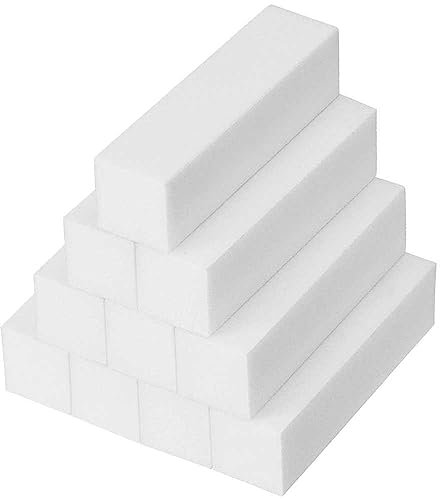 OcioDual 10x Blocs Polissoirs Polish Lime Vernis Manucure Dissolvant Colle Ongles Blanc