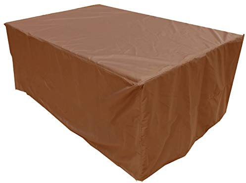 Premium Abdeckplane 120x70x70 cm Essbank Sitzbank Holzbank Gartenmöbel Gartentisch Hülle Abdeckung Haube Schutzhülle Abdeckhaube 900 D, 500 g/m², 6.000 mm Wasserbeständigkeit Kaffe Latte