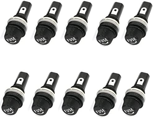 10 x Sicherungssockel Sicherungshalter für Glas- und Keramik-Sicherungen, 5 x 20 mm
