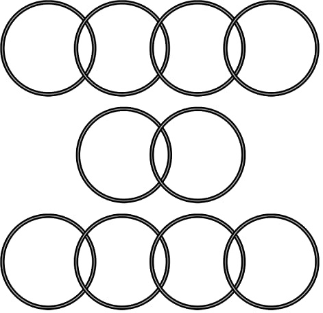 Othmro 10 st O-ringar i nitrilgummi, 120 mm OD 110 mm ID 5 mm bredd, gummibrickor metrisk Buna-N tätningspackningsringar, svart