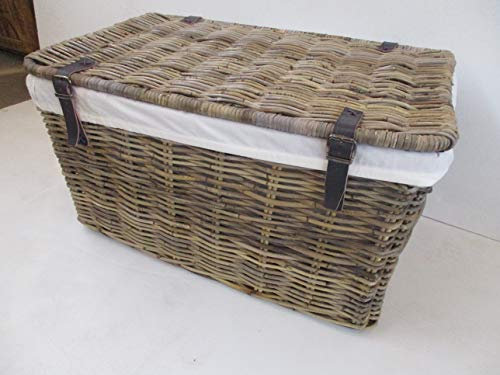 fantasie d oriente Cesto Baule PORTABIANCHERIA Vimini Rattan GIUNCO KUBU CM 65X40X40 H Porta Giochi Vimini Fodera in Cotone ASPORTABILE