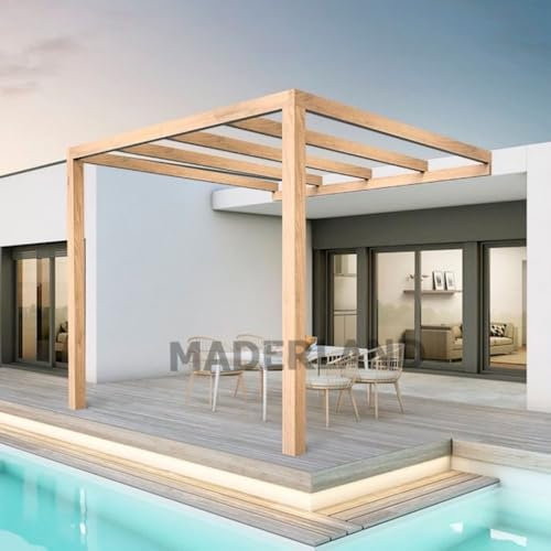 Pérgola accolée en bois lamellé-collé Burgos 400 x 300 cm
