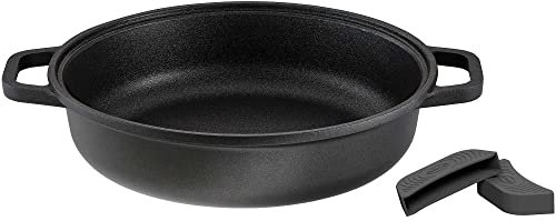 RÖSLE CADINI Servierpfanne, Hochwertige Bratpfanne mit kratzfester Antihaftversiegelung ProResist, recyceltes Aluminium, induktionsgeeignet, spülmaschinengeeignet, 28 cm