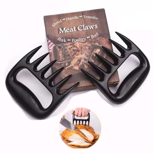 CHUANGOU Griffes de Viande de Haute Qualité pour Barbecue Griffes d'ours Viande Griffes Accessoires Barbecue en Plastique pour Saisir, Hacher et Déchirer la Viande et Le Poulet (Noir)