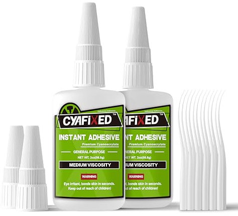 CYAFIXED Super Glue, CA Glue General Purpose, Industrial Grade Instant Adhesive 4 oz, Medium Viscosity Cyanoacrylate Adhesive, Welding Glue for Ceramic, Wood, Metal, Glass, Plastic & Rubber, Clear