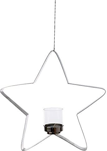 Fink Stacey, Teelichthalter hängend, mit Glas, silberfarben, (Verschiedene Größen)