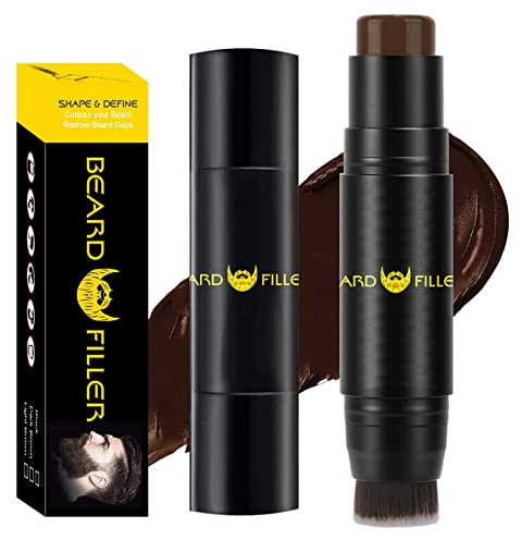 ROPALIA Beard Pencil Filler for man -Beard Filling Stick and Brush 2 in 1 for Men, Waterproof Beard Pen and Beard Brush Long Lasting Coverage Natural Finish, Moustache and Hair Makeup