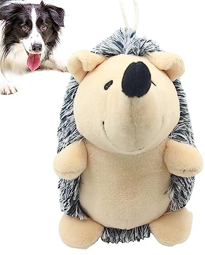 Rianpesn Jouet Hérisson pour Chien - Dentition avec Couineur, Peluche pour Chiens Agressifs
