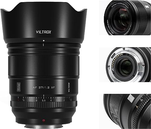 VILTROX 27mm F1.2 XF Pro APS-C Autofokus Objektive für Fuji X Mount Kamera Objektive Pro Standard Camera Lenses kompatibel für Fujifuilm X-T5 X-H2S X-S10 X-T30II X-T20 X-T10 X-T4/-T3/-T2/-PRO3/-M1/-H1
