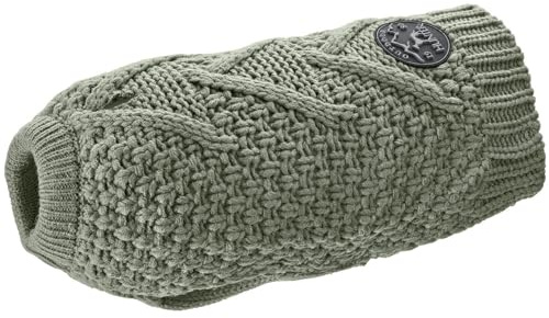 Hunter Hundepullover MALMÖ, Farbe: Khaki, klassisches Zopfstrick-Muster, wärmend & bequem, elastisch für optimalen Sitz, reflektierend für mehr Sichtbarkeit, waschbar bei 30°C, Größe: 50