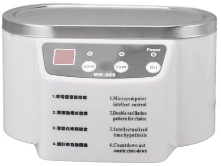 Fdit Limpiador Ultrasónico de Joyas, Máquina Ultrasónica Limpiadora de Joyas, Limpiador Ultrasónico Portátil para Limpiar Anteojos, Relojes, Anillos, Collares, Monedas, (Enchufe