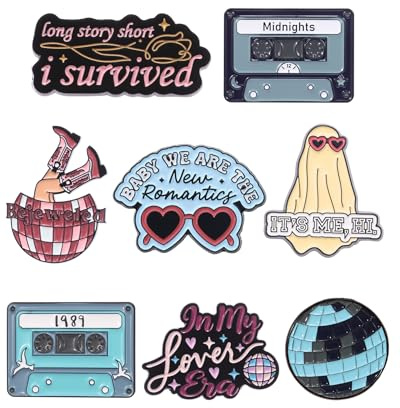 beyonday Creative Singer Pins for Collection 8pcs Lyrics Album Inspired Brooch Pins for Fans Friendship Brooch Music Lover Enamel Pins on Backpacks Clothes Jeans Hats Concert Gifts for Enthusiasts Women Adults
