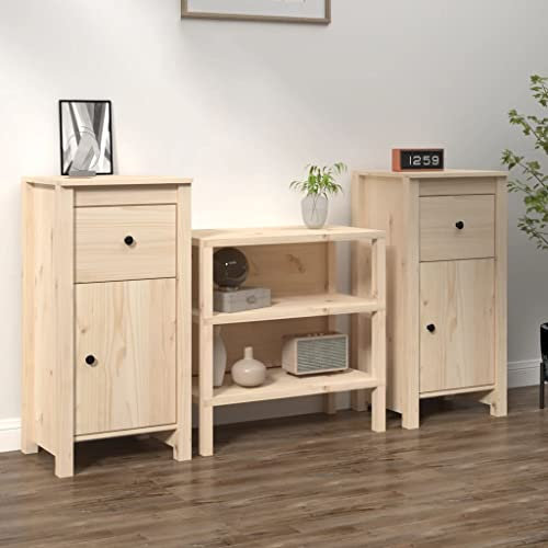 LIANGDONFC kommode mit schubladen、kommode flurSideboards 2 STK. 40x35x80 cm Massivholz KieferGeeignet für Foyer, Küche