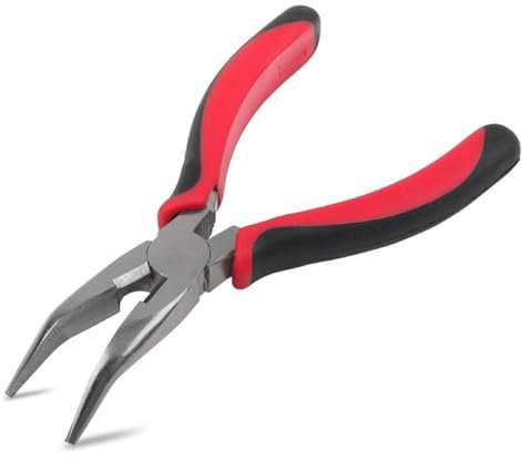 Bent Needle Nose Pliers,Curved Needle Nose Pliers | Professional Curved Nose Pliers,Rust Proof Curved Nose Pliers, 6 Inch Needle Nose Pliers, A