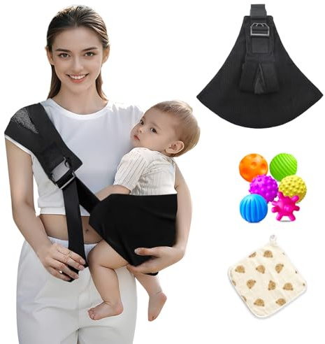 Sanilinwild Corduroy Baby Sling Carrier, Non-Slip Adjustable Hip Seat