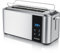 Arendo - Edelstahl Toaster Langschlitz 4 Scheiben- Touchscreen – Doppelwandgehäuse – 1500 W – Integrierter Brötchenaufsatz – 7 Bräunungsgrade – Brotzentrierung – Restzeitanzeige – Memoryfunktion