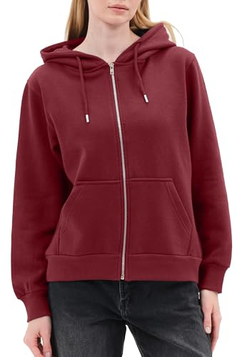 Smith & Solo Hoodie Damen – Kapuzenpullover Frauen Baumwolle Long, mit Kapuze Pullover Sweatshirt Rundhals, Slim Fit Freizeit Sport Langarmshirt, Hoodies Training - Pulli Streetwear