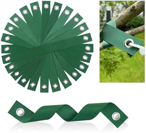 HonGien 12 Stück Baumgurte zum Abstecken 39 cm Baumstützgurte mit Ösen Baumstützpfähle Baumglättungsbänder zum Abspannen, Abstecken, frisch gepflanzte Bäumchen, gerade und Hurrikanschutz