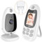 Monitor Baby Bianco, 750mAh Telecamera Bambini Ricaricabile, Radioline Neonati con Ninna Nanna, Videocamera con Audio, VOX Visione Notturna, Monitoraggio Temperatura, Comunicazione Bidirezionale