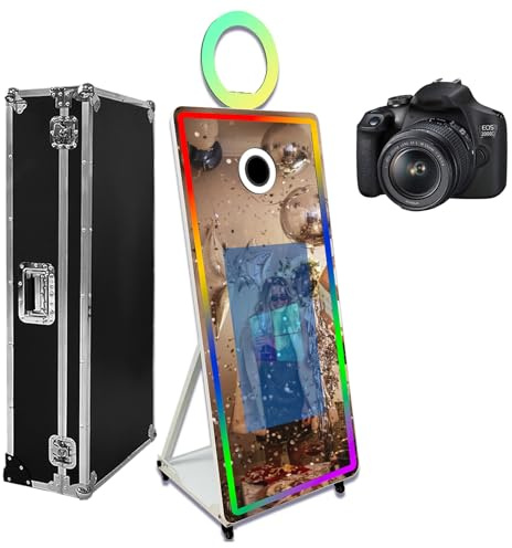 65-Zoll-Magic-Mirror-Fotokabine mit Kamera und Aufhelllicht Bewegliche 32-Zoll-Touchscreen-Fotokabine mit Flightcase für Veranstaltungen