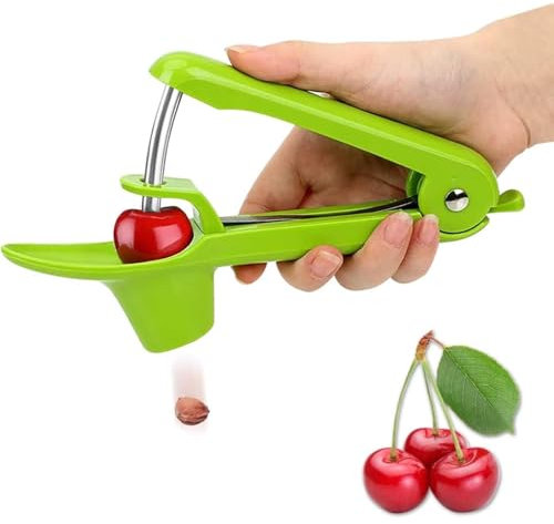 LSYZHX Cherry Pitter, Olive Pitter, Cherry Stoner, Green, Stainless Steel, Plastic Handle