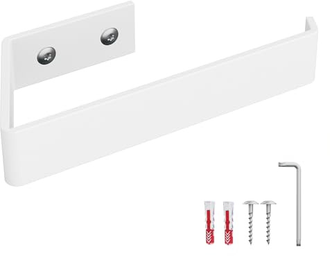 HOLZBRINK Toilettenpapierhalter Weiß 164x72 mm | Klopapierhalter mit Wandmontage für Badezimmer, Toilette | WC Papier Halterung zum Bohren