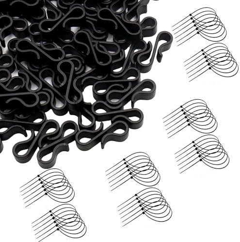 YUNNIAN 120pcs Miniature Gouttière Horme Suspension pour Les Lumières Chaîne Extérieures Management S Fonds Clips Garden Cable Organisateurs